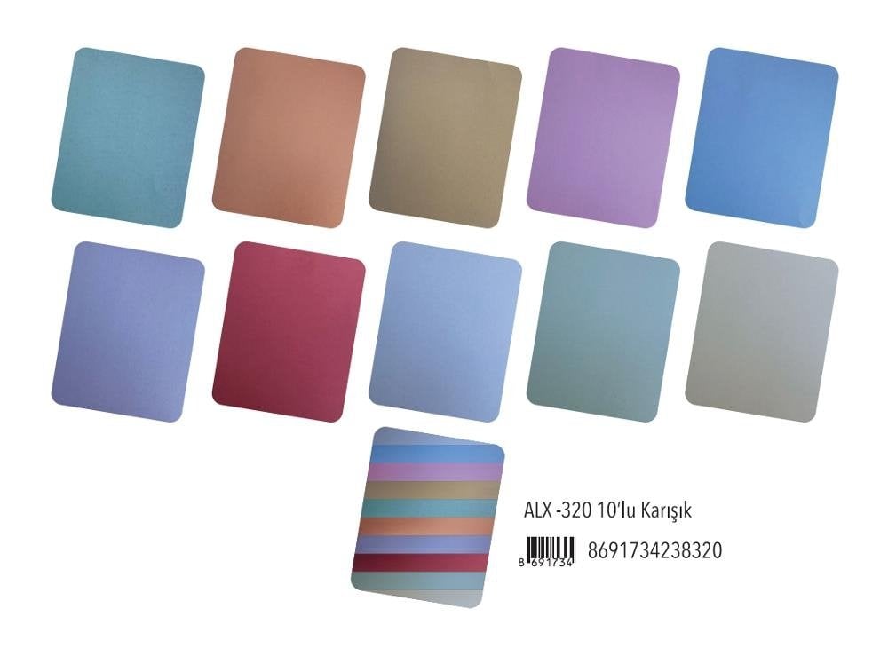 Alex Fon Kartonu 50X70 Sedefli 10Lu Karışık Alx-320