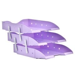 Ops 3'Lü Hareketli Evrak Rafı Pastel Mor