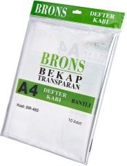 Brons Defter Kabı A4 Şeffaf 10Lu Bantlı Br-460