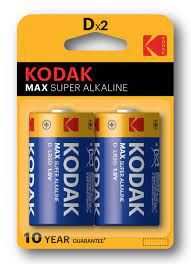 Kodak Max Alkalin Büyük Kalın Pil 2 Adet