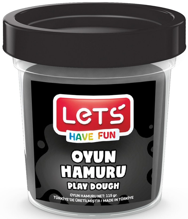 Lets Tek Renk Oyun Hamuru Siyah 115gr.
