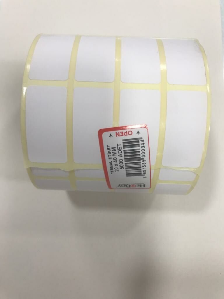 Herboy 40mmx20mm Termal Rulo Barkod Etiket Sarım 5000li 4 Sıra