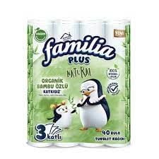 Familia Plus Natural Tuvalet Kağıdı 3 Katlı 40 Rulo Organik Bambu Özlü